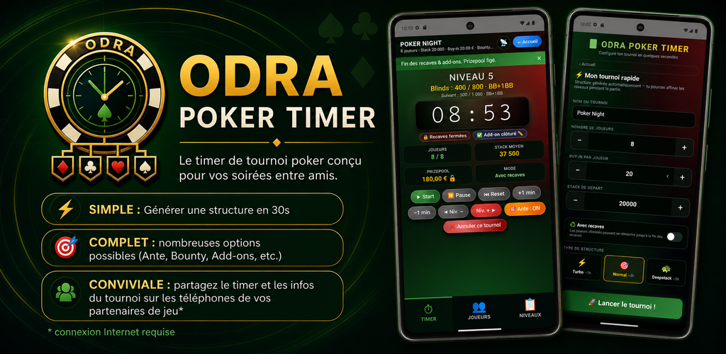 Odra Poker Timer — bannière