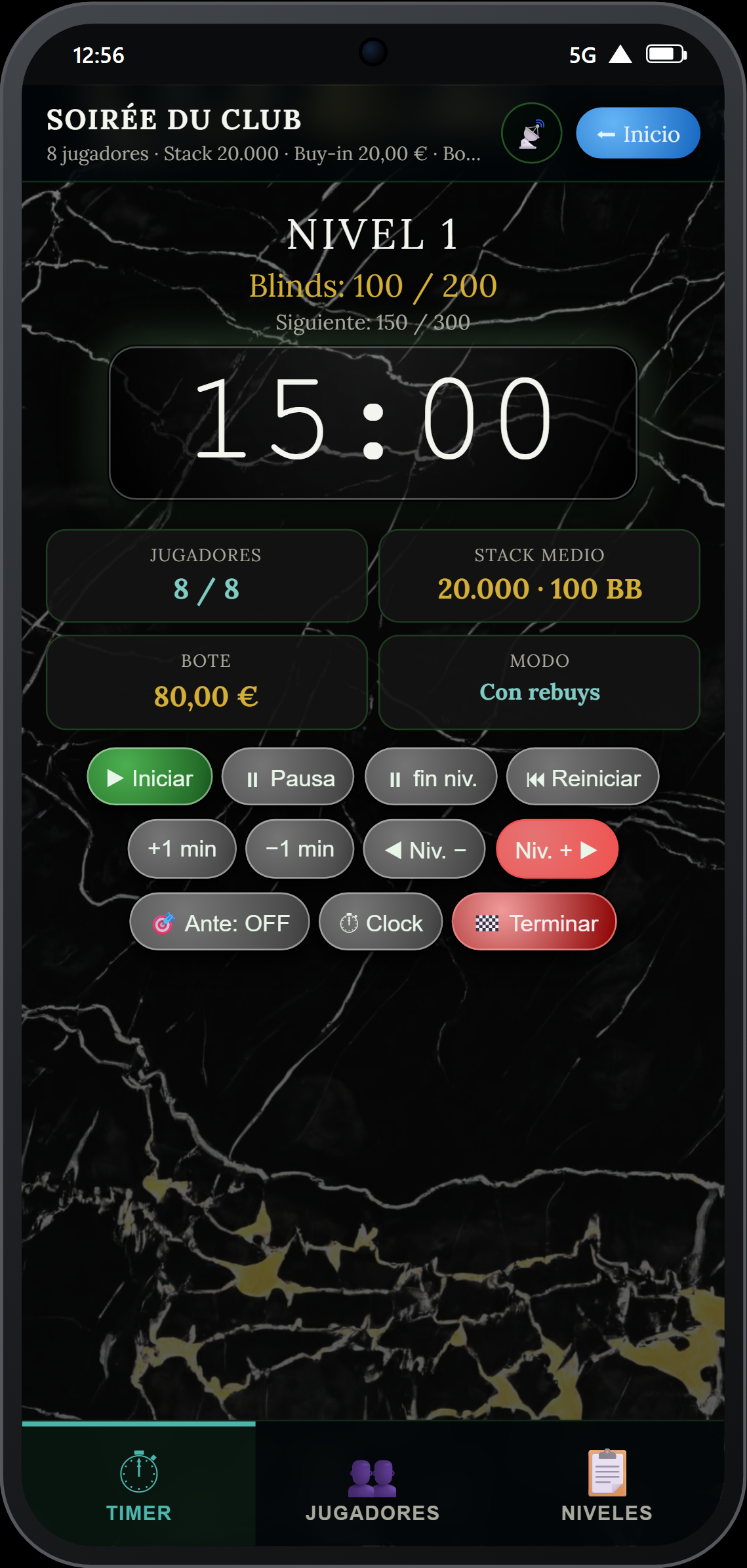 Temporizador en modo Monte Carlo