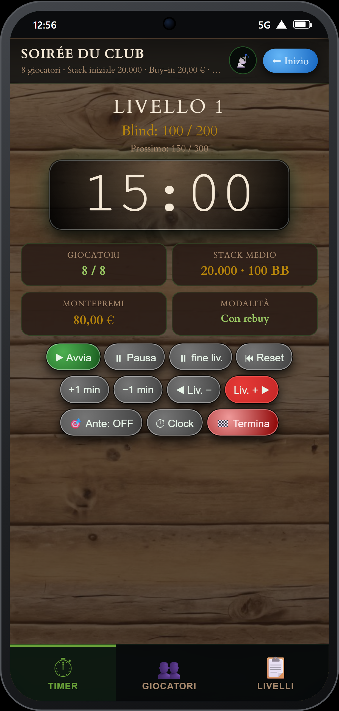Timer in modalità Saloon