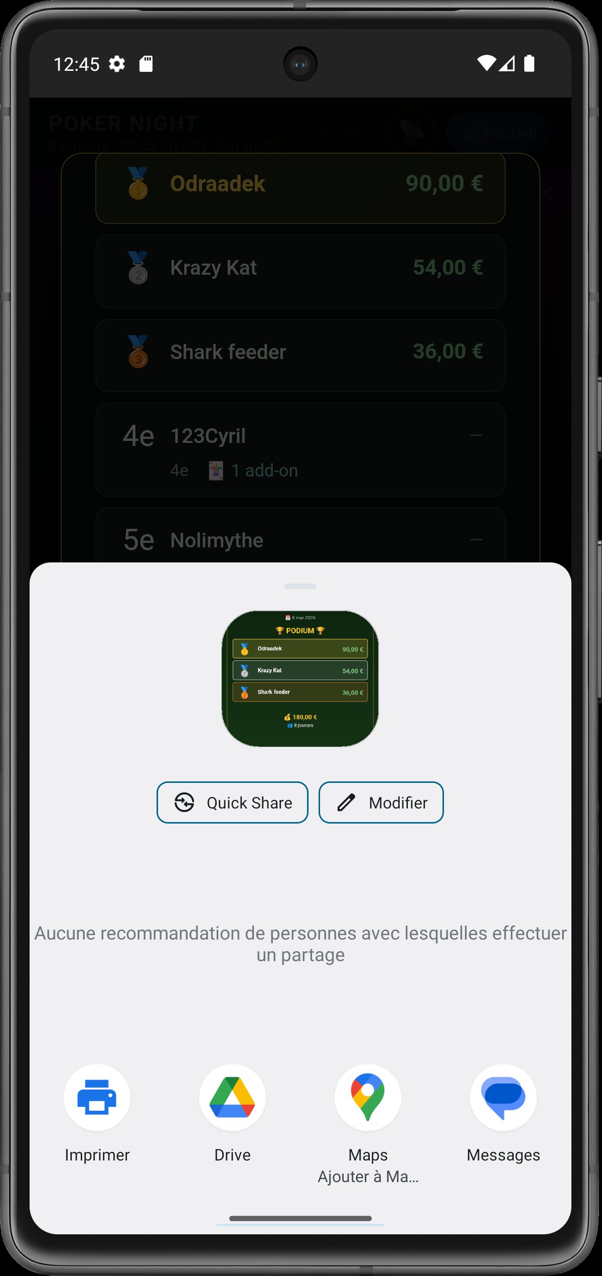 Obraz do udostępnienia wyników — podium, prizepool