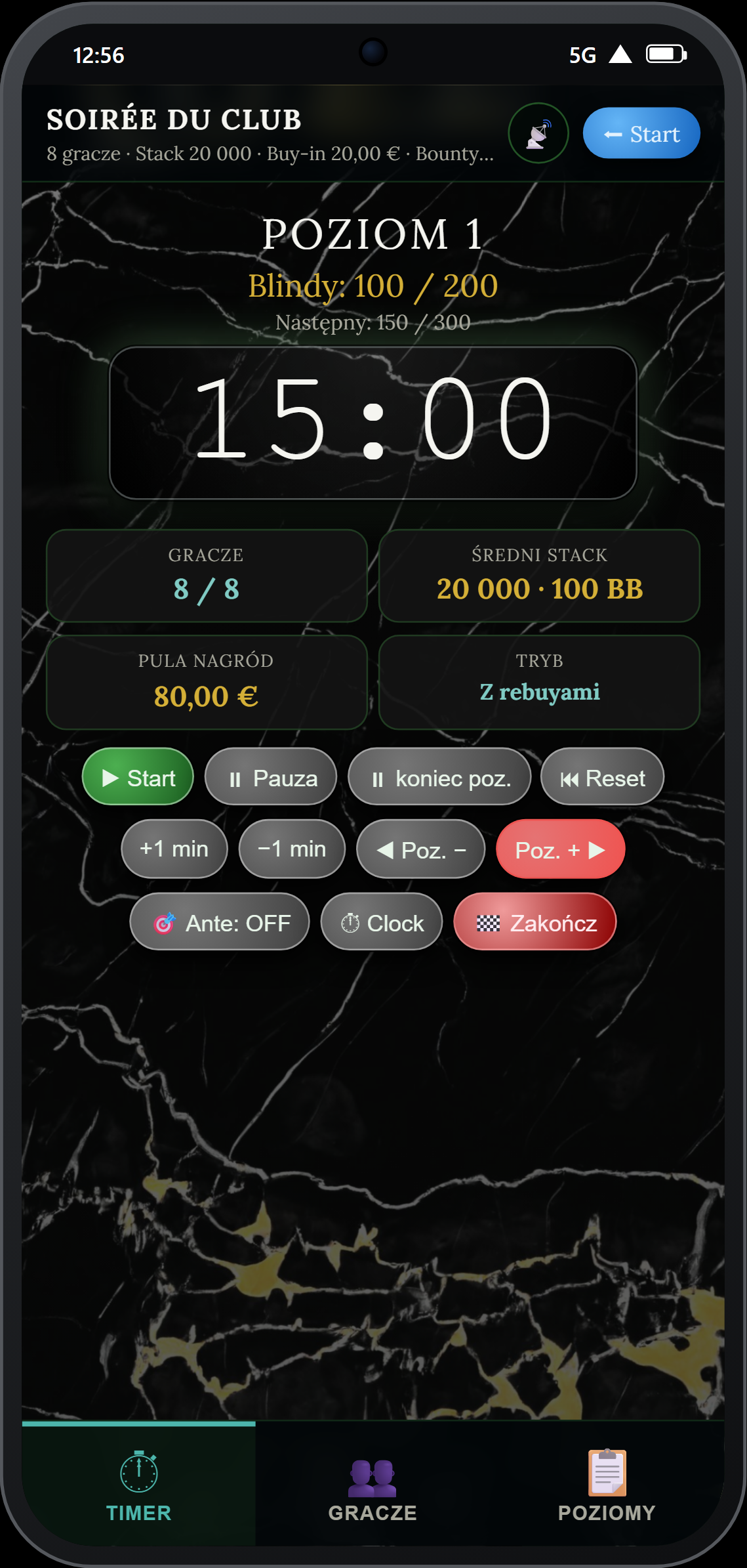 Timer w trybie Monte Carlo