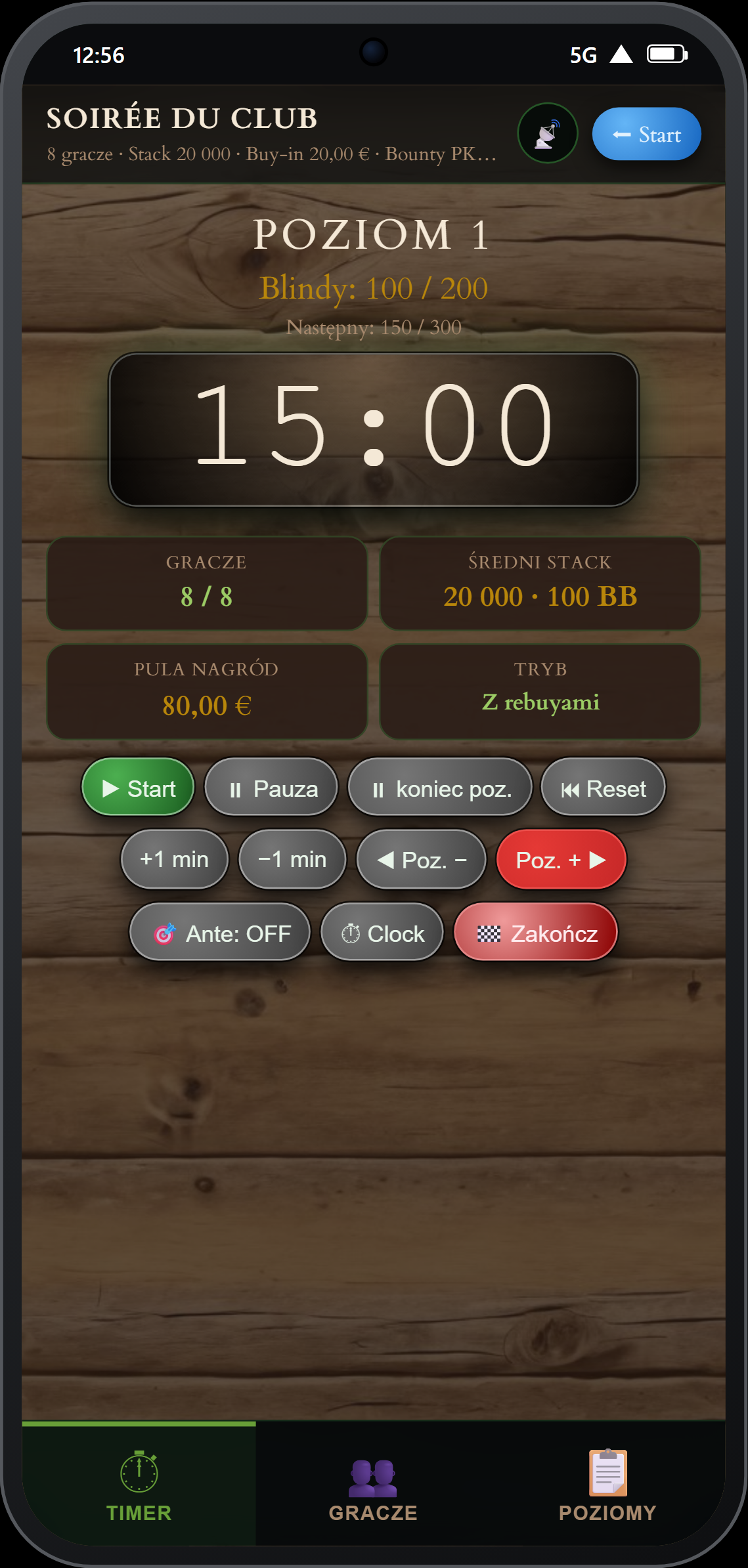 Timer w trybie Saloon