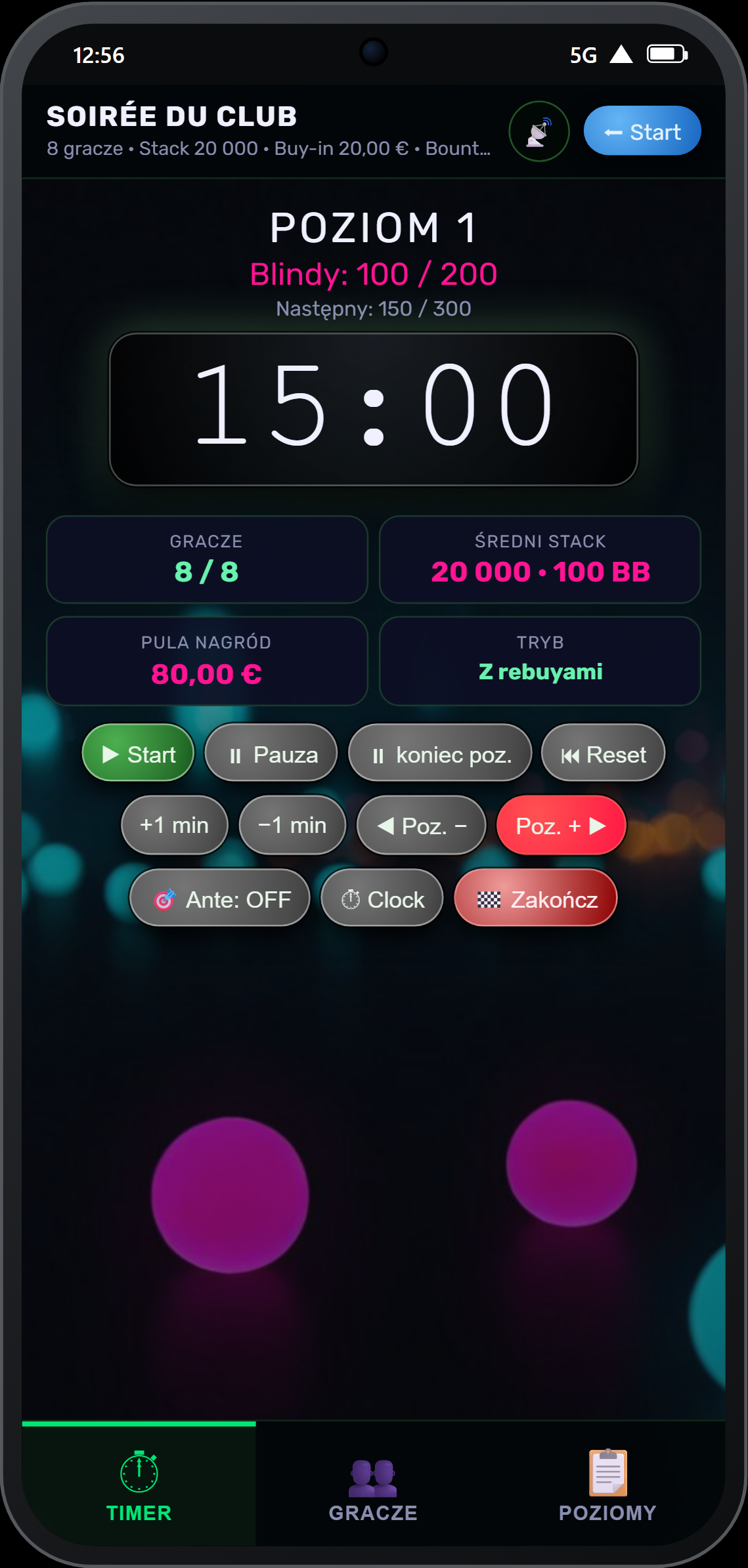 Timer w trybie Vegas Neon