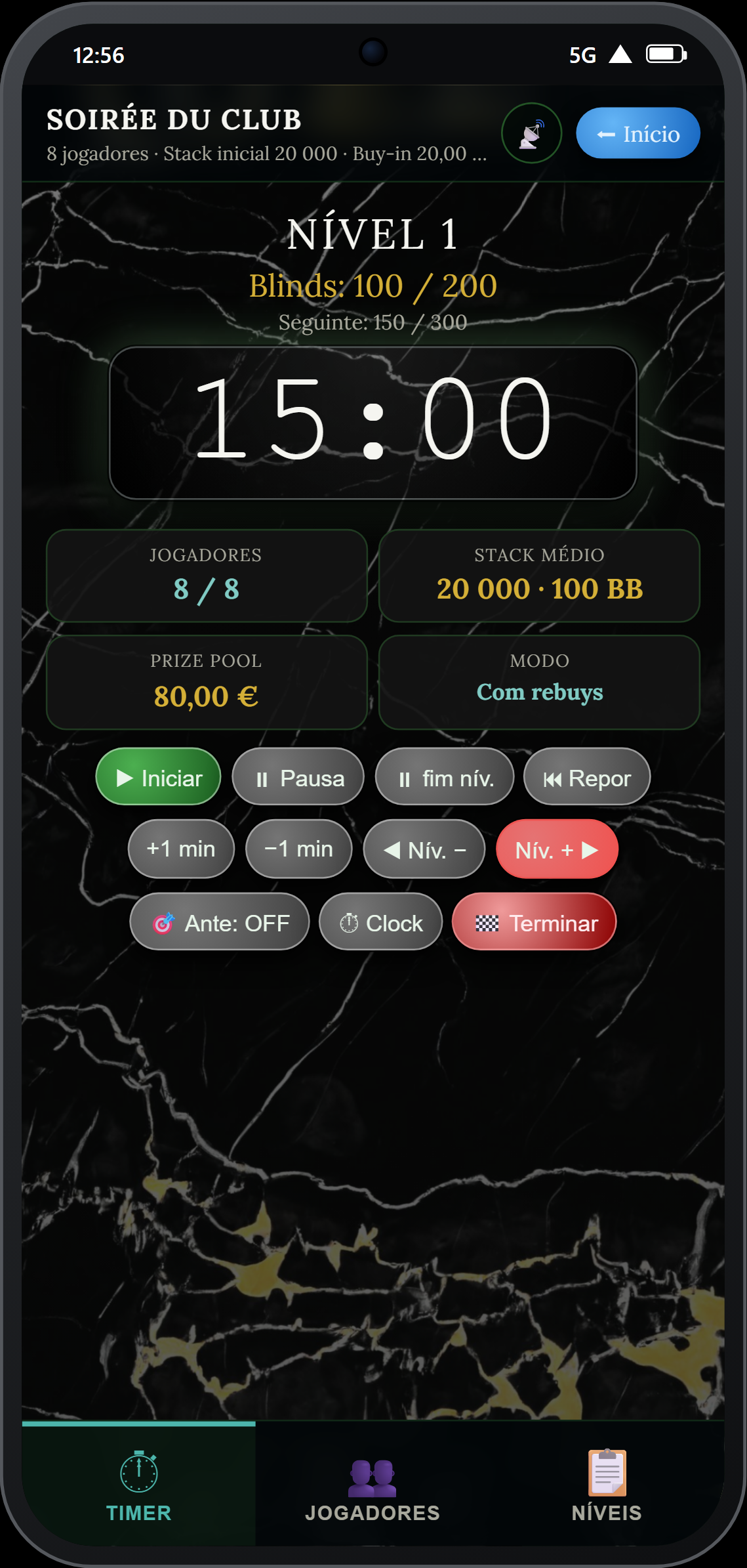 Timer em modo Monte Carlo
